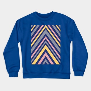 Chevron Pattern in Grey, Navy Blue, Pink and Yellow Crewneck Sweatshirt